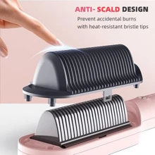 FENASH 环形粉色直发刷 – 直发器，内置梳子，20 秒快速加热，5 种温度设置，防烫，非常适合家庭专业沙龙 TYMO