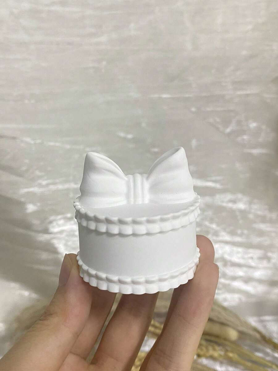 1 件迷你硅胶蝴蝶结储物罐模具、珠宝盒收纳盒、DIY 树脂混凝土工艺蜡烛制作模具