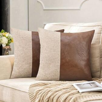 1 pièce Housse de coussin décoratif et canevas simple (insert de coussin non inclus)