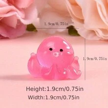 8pcs Glow-In-The-Dark Octopus Cartoon Resin Aquarium Ornaments, Random Color - Multicolor - View 2