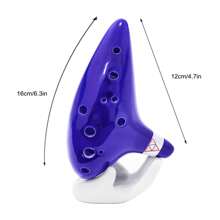 12孔C調陶笛樂器，附陳列架，適用於塞爾達禮品、酷炫小物、生日禮物 - 寶藍色 - 查看 3