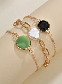 3 vòng trang trí vòng đeo tay - Vàng - Xem 1