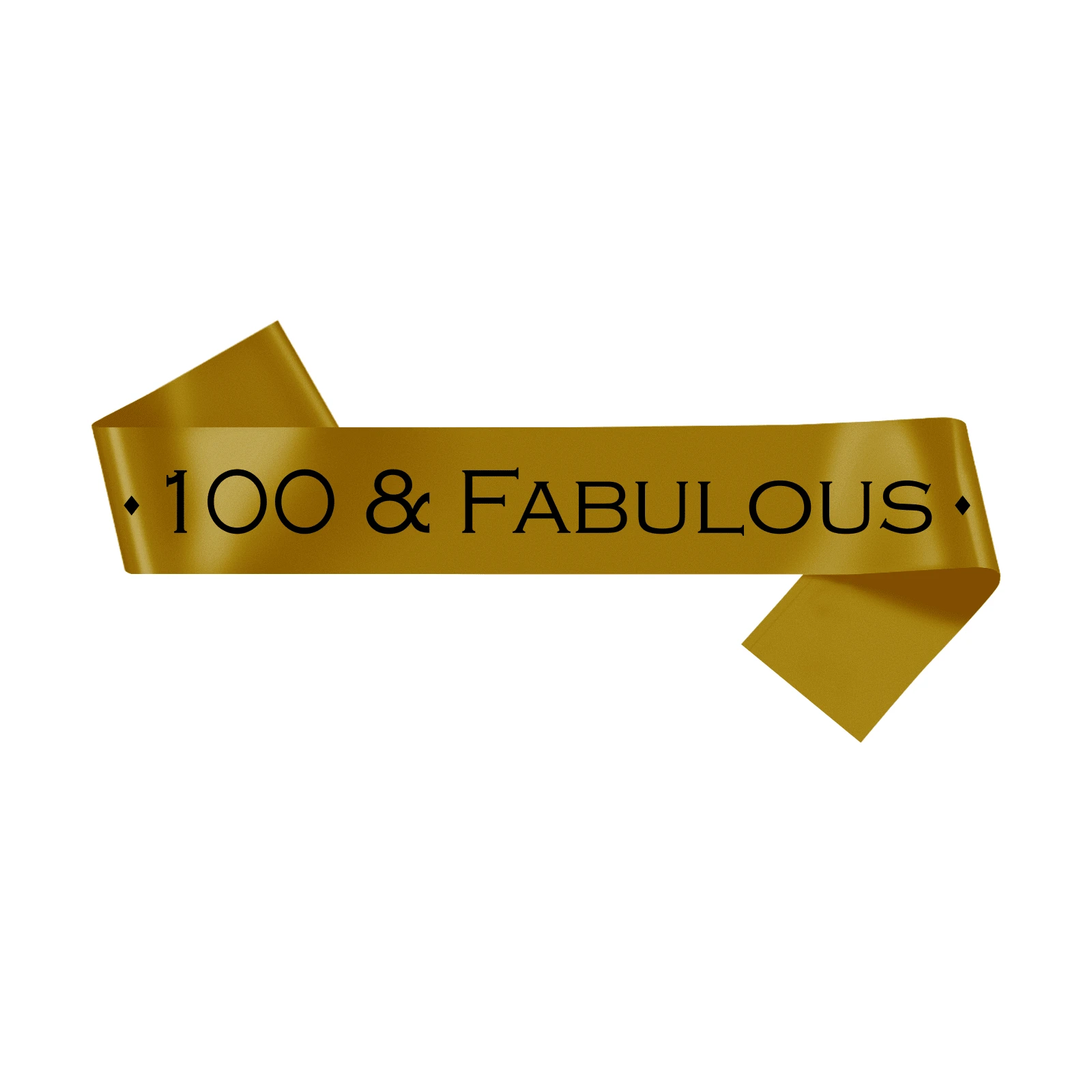 Banda de cumpleaños "100 y fabulosa" feliz 100avo cumpleaños decoración para fiesta y regalos para hombres y mujeres - Dorado - Ver 1