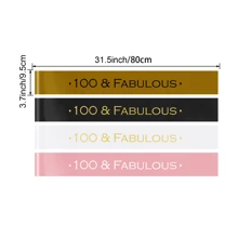 Banda de cumpleaños "100 y fabulosa" feliz 100avo cumpleaños decoración para fiesta y regalos para hombres y mujeres - Dorado - Ver 2