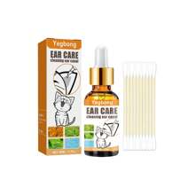 50ml Ear Cleaning Solution With 10 Cotton Swabs, Universal Dog & Cat Ear Cleaning Set, Precise Ear Wax & Odor Removal, Effective Anti-Itch