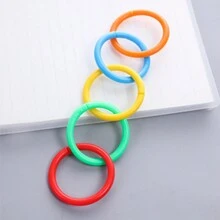 High Toughness Double Buckle Binder Loose Leaf Ring Plastic Binder Ring, 50pcs/Pack - Multicolor - View 3