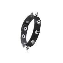 Yanxyad 1/3/9 Pcs Set Leather Rivet Punk Goth Bracelet, Unisex - Black - View 11