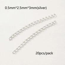 20strand/pack 5cm Stainless Steel 5 MM Extension Chain Anti-Fading Tail Chain For DIY Necklace Bracelet Anklet Making