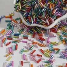 beadia 300 piezas de tubos largos de vidrio rellenos de plata para hacer joyas, accesorios de ropa de cuentas hechas a mano, y otros trabajos manuales