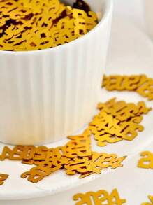 1包裝2024黑色、金色和銀色桌面裝飾紙巾，適用於新年派對、婚禮、生日週年慶典和節日裝飾。 - 銀色 - 查看 2