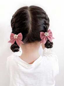 6/14 Peças Presilha de Cabelo de Jacaré com Laço de Pérola Simples para Crianças, Acessórios de Cabelo de Princesa Pequena para Meninas, Presilhas de Cabelo Traseiro/Lateral, Grampos de Rabo de Cavalo, Versátil para Festa