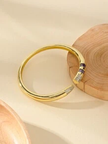 1 chiếc Vòng tay nữ mạ vàng 18k nhiều màu CZ Valentine, Quà tặng trang sức sang trọng cho ngày hẹn hò, Ngày lễ tình nhân, Mẹ, Mẹ, Ngày của Mẹ, Quà tặng - vòng tay mở - Xem 6