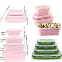 1PC,Collapsible Silicone Food Container Portable Colorful Bento Containers Lunch Box Microware Home Kitchen Outdoor Food Storage Picnic Camping Rectangle Outdoor Box Portable Food Bowl Utility Tools Outdoor Tools