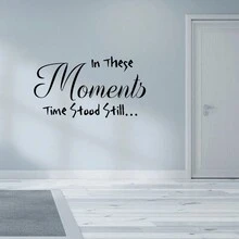 CQLY Wall Decals Peel And Stick Removable In These Moments Time Stood Still Wall Stickers DIY Wall Art Decor For Home Bedroom Living Room Kitchen - Black - View 5