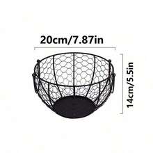 1 pièce Panier en fer tressé pour rangement des œufs, panier de rangement de cuisine en fer