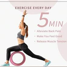 1pc Yoga Wheel Foam Roller,Targeted Muscle Roller For Deep Tissue Massage, Back Stretcher With Foam Padding - Pink - View 4