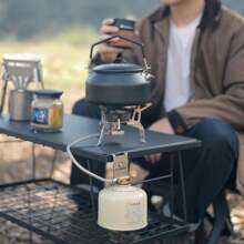 1入便攜式不銹鋼燃氣桶鉤，桌面式燃氣桶架，露營桌夾配件 - 彩色 - 查看 4