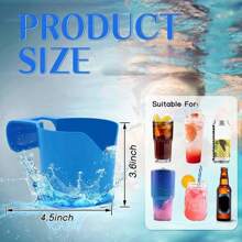 1pc  Blue Swimming Pool Storage Rack, A Pool Beverage Beer Cup Holder, Hand Sanitizer Holder, A Swimming Pool Cup Holder, A Storage Rack - Blue - View 6