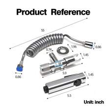 Copper Toilet Tank Fitting With Spray Gun For Double-Outlet Flushing, Triangle Valve And Dual Water Nozzles For Home Toilet - Silver - View 2