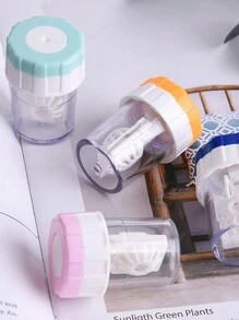 1入組2024年新款暗藏式手動轉動式隱形眼鏡清潔器，迷你便攜式隱形眼鏡清潔設備，男女通用