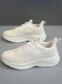 Women's Sports Shoes, 2024 Summer New Air Mesh Lightweight Shock Absorbing Running Shoes For Casual Wear - Beige - View 3