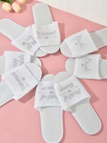 1 coppia di eleganti e comode ciabatte da festa nuziale per spose, damigelle d'onore e ospiti: perfette per qualsiasi occasione