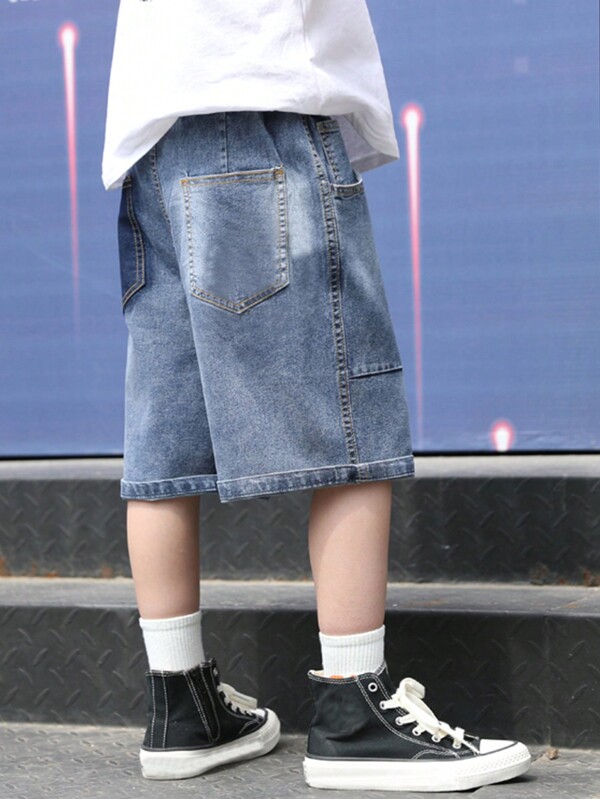 Children's Clothes - Boys' Summer Denim Shorts, 2023-2024 New Collection, Mid-Sized Kids' Lightweight Jeans For Summer