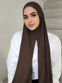 1pc Women's Solid Color Comfortable Stretchy Scarf Hijab Headscarf, Fashionable And Simple, Convenient, Suitable For All Seasons For Abaya Daily Under Cap Veiled Clothes