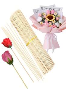 100pcs 30cm Disposable Bamboo Skewers For Barbecue, Cotton Candy, DIY Craft, Fresh Flowers & Fruits, Camping, Available In 200pcs/300pcs/10pcs,Bbq,Picnic,Camping,Garden,Patio,Outdoor,Garden Decor,Outdoor Decor.
