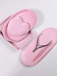 Stainless Steel Disinfection Tray For Manicure Tools, Portable Disinfection Tray For Storing Different Shaped Nail Art Accessories - Pink - View 3