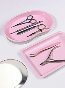 Stainless Steel Disinfection Tray For Manicure Tools, Portable Disinfection Tray For Storing Different Shaped Nail Art Accessories - Pink - View 4