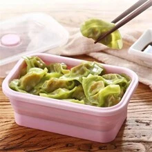 1PC,Collapsible Silicone Food Container Portable Colorful Bento Containers Lunch Box Microware Home Kitchen Outdoor Food Storage Picnic Camping Rectangle Outdoor Box Portable Food Bowl Utility Tools Outdoor Tools