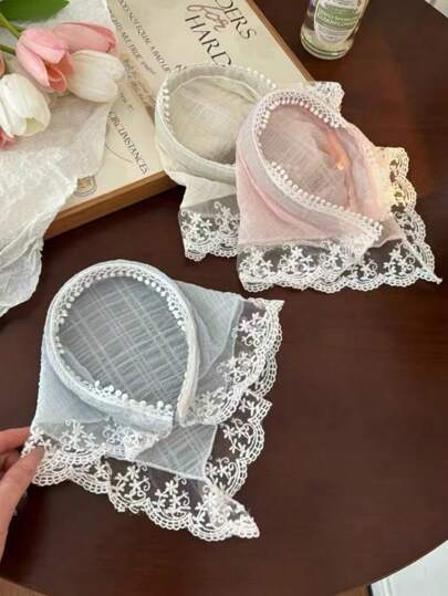 Boho 1pc Multicolor Women's French Country Style Lace Headband, Fashionable Triangular Scarf Suitable For Various Parties And Beach Photo Shoots, Casual Outfits, Hair Accessory Valentine's Day Valentines,Hairband,Hair Hoop Headbands Head Accessories