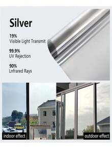 One Way Window Film: Reflective Window UV Film, Mirror Anti Glare Window Film Privacy One Way Clear Heat Control Window Tint Film Sun Blocker For Home, Office - Multicolor - View 39