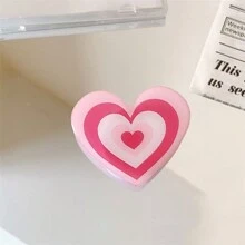 1 pieza Soporte de teléfono con corazón de dibujos animados y colores múltiples, adecuado para teléfonos móviles y tabletas compatibles con y Android, regalo para cumpleaños, familia y amigos, agarre de teléfono de empuje y tracción, accesorios de teléfono - Multicolor - Ver 4