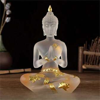 1 st Matt Buddha Staty Ornament, Skulptur Hantverk, Resin Hantverk, Zen Dekoration, Meditation Sittställning, Buddha Staty Hemdekoration, Vårfest Dekoration, För Hem Rum Vardagsrum Kontor Inredning Bäst