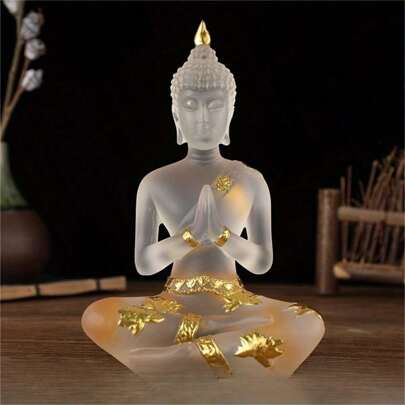 1 件哑光佛像摆件，雕塑工艺品，树脂工艺，禅意摆件，冥想坐姿，佛像家居装饰，春节装饰，适用于家庭客厅办公室装饰最佳