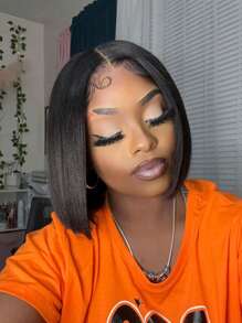 Wigs Yaki Straight Bob Wig Pre Everything 13x4 Lace Front Wig Human Hair Pre Bleached Pre Cut Frontal Wigs Unice Hair - SNatural - View 8