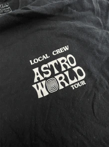 Travis Scott Chuyến tham quan Astroworld Áo thun phi hành đoàn địa phương - màu đen - Xem 2