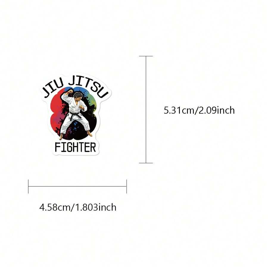 50 Sheets Of Jiu Jitsu Jujutsu English Stickers, Waterproof Vinyl ...