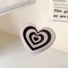 1 pieza Soporte de teléfono con corazón de dibujos animados y colores múltiples, adecuado para teléfonos móviles y tabletas compatibles con y Android, regalo para cumpleaños, familia y amigos, agarre de teléfono de empuje y tracción, accesorios de teléfono - Multicolor - Ver 3
