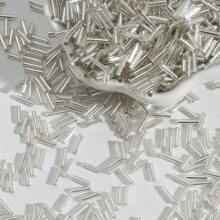 beadia 300 piezas de tubos largos de vidrio rellenos de plata para hacer joyas, accesorios de ropa de cuentas hechas a mano, y otros trabajos manuales