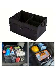 1 pièce Organiseur de coffre de voiture, sac de boîte de rangement en tissu Oxford, sac de rangement portable pliable