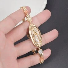 1 件 14k 镀金瓜达卢佩手链 女士 玛丽情人节礼物 妈妈礼物 情人节