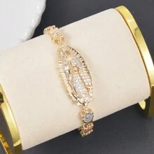 1 件 14k 镀金瓜达卢佩手链 女士 玛丽情人节礼物 妈妈礼物 情人节