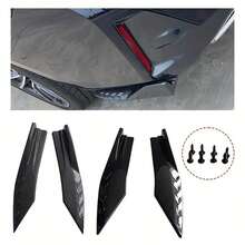 2pcs Universal Car Rear Bumper Lip Diffuser Side Skirt Extension Black Carbon Fiber Rear Spoiler Lip Wrap Angle - Black - View 1