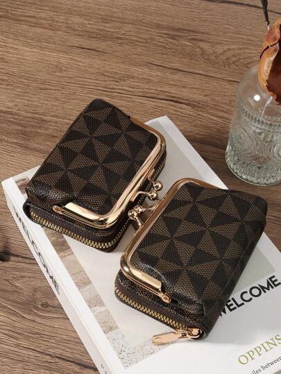 女士钱包 短款 PU 皮革 S 拉链和搭扣 多功能 大容量包 零钱卡夹 轻便 时尚 现代 商务 拉链 信用卡 商务休闲 教师节 教师礼物 周年纪念 生日礼物 女士 女白领 女士钱包 钱包 小钱包