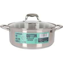 Quttin Cocotte En Acier Adaptée À L'induction 28Cm Nouvelle Collection César Répartition Uniforme De La Chaleur Et Revêtement Antiadhésif | Casserole au design ergonomique et pratique, compatible avec tous types de cuisines - Multicolore - Voir 2