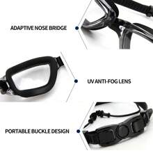 Kit de natation comprenant des lunettes de natation anti-buée et protection UV, des clips pour le nez et des bouchons d'oreille. Lunettes de natation réglables et étanches pour hommes et femmes.