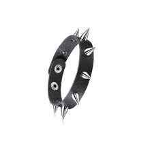 Yanxyad 1/3/9 Pcs Set Leather Rivet Punk Goth Bracelet, Unisex - Black - View 8